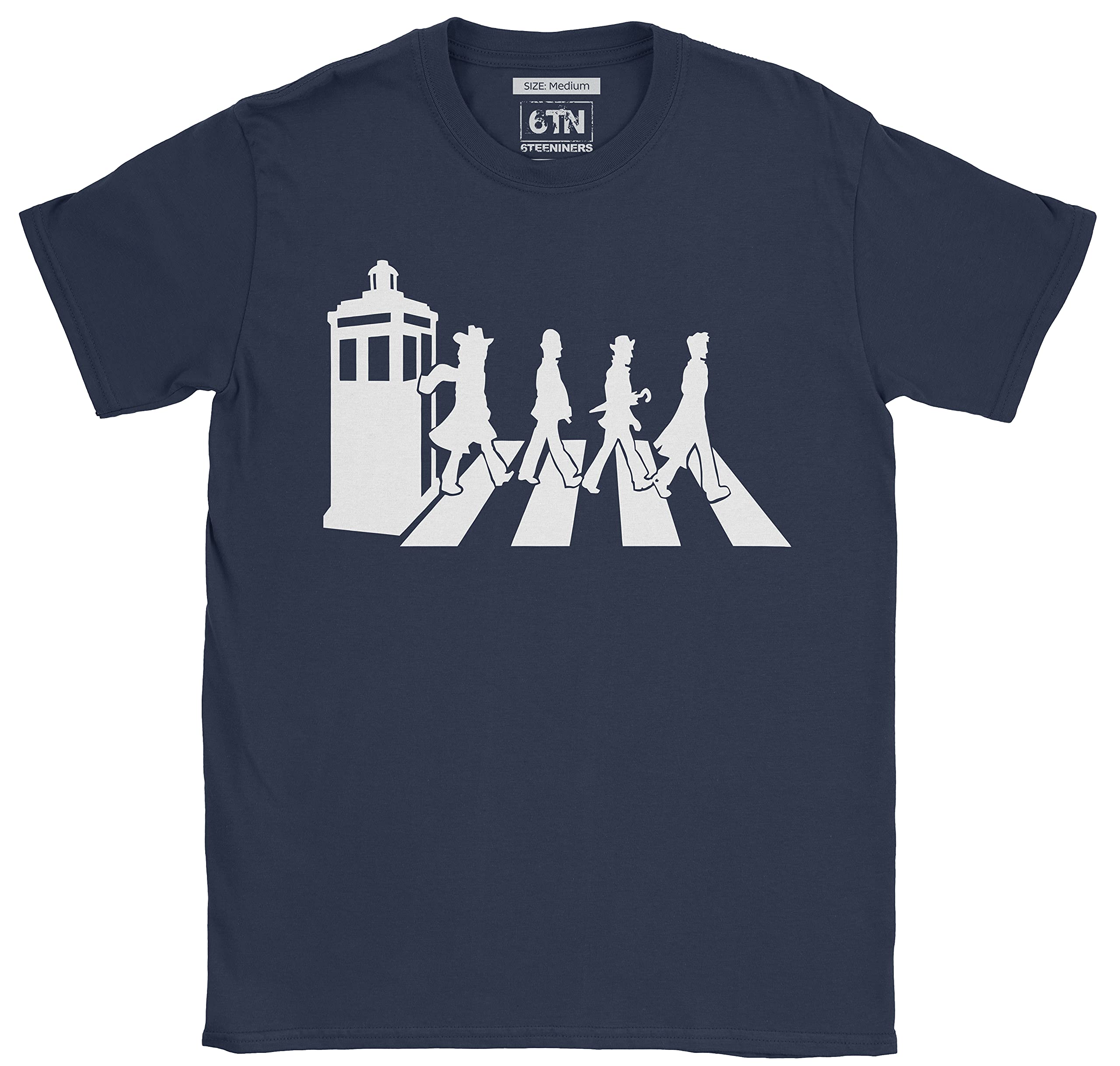 6 TEE Niners Mens Gallifrey Road T Shirt (X-Large) Blue