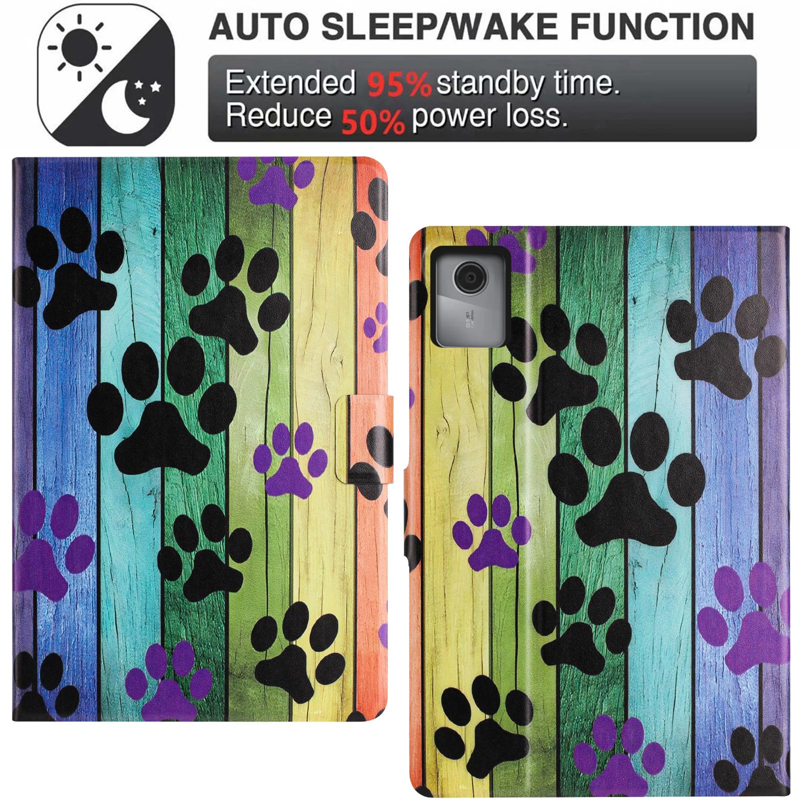 Funda para Lenovo Tab M11 11 Pulgadas PU Material Funda Tab M11/TB-330/331 con Ranuras para Tarjetas TPU Fundas con Cierre Magnético, Garras de Gato — view 4