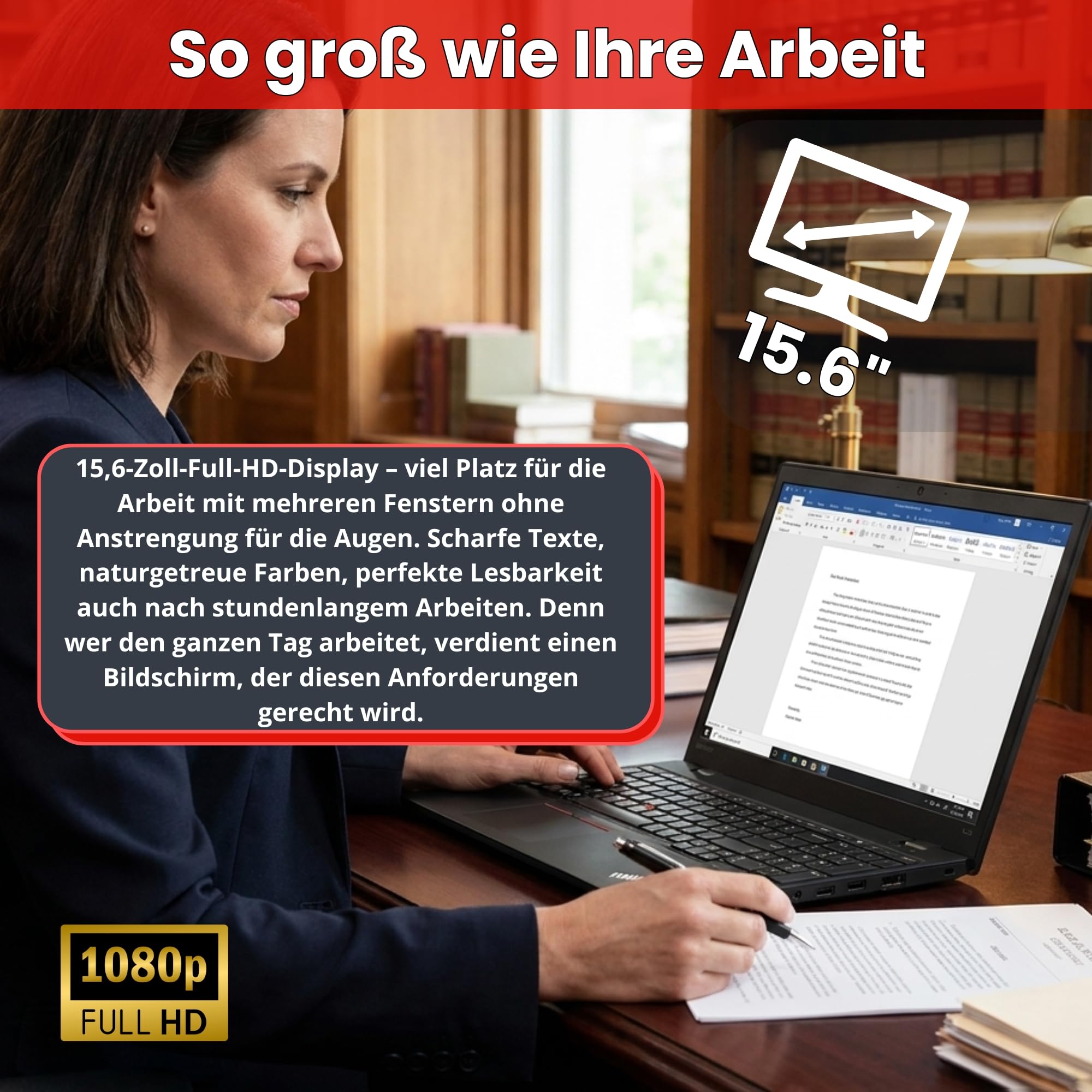 Lenovo ThinkPad L15 Notebook Refurbished 15.6 Zoll Full HD | Intel Core i5-10210U Kerne 4.2GHz | 16GB DDR4 | SSD 512GB nvme | USB-C HDMI Wi-Fi 6 | Windows 11 Pro + Docking Station | 24 Monate Garantie