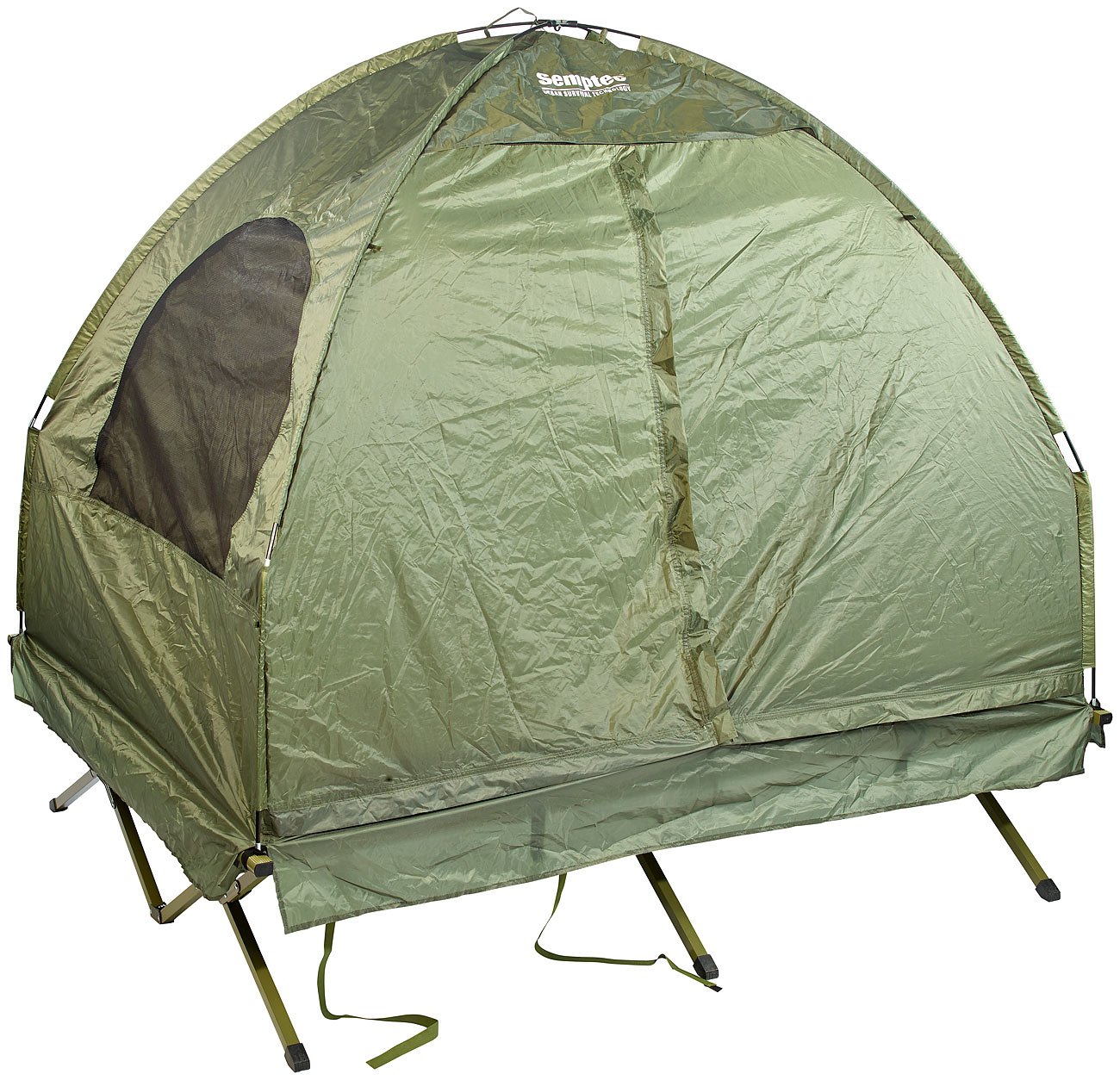 Semptec Urban Survival Technology Feldbett Doppelbett: 4in1-Doppelzelt/2 Schlafsäcken, Matratze, Liege & Kissen (refurbished) (Doppel Feldbett mit Matratze, 2 Personen mit, Bett)