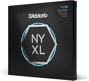 D'Addario NYXL1138PS Nickel Wound Pedal Steel Guitar Strings, Regular Light, 11-38