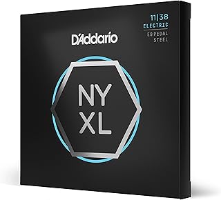 D'Addario Guitar Strings - NYXL Electric Pedal Steel Guitar Strings - NYXL1138PS - Unrivaled Strength, Tuning Stability, Enhanced Mid-Range - For 10 String Pedal Steel Guitars - 11-38 Regular Light E9