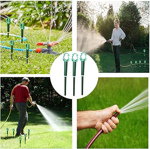 Miniatura 3 de Soporte de guía de manguera de jardín de 34 pulgadas para mantener la manguera fuera del césped, soporte de manguera de jardín al aire libre para