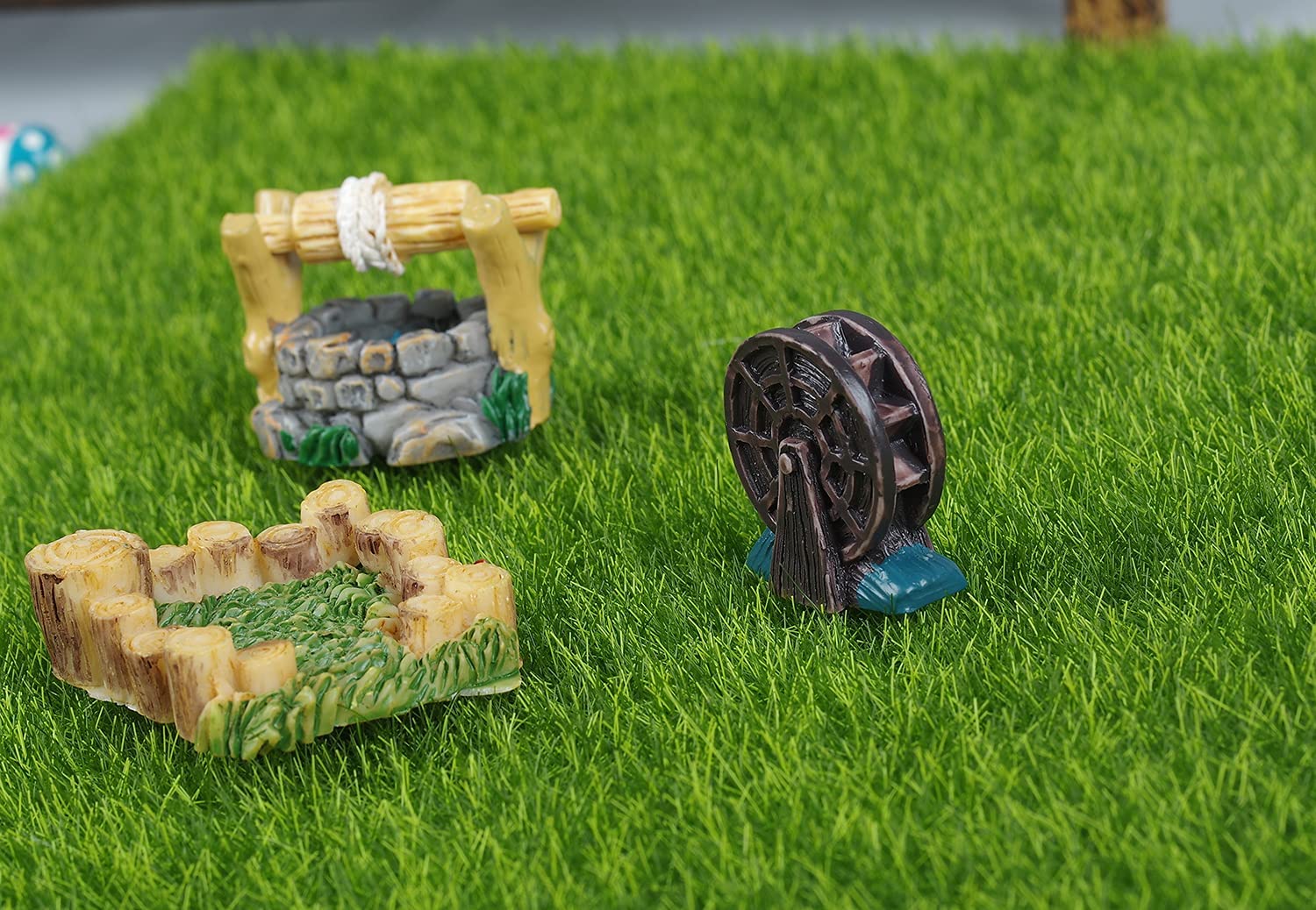 ZhangyiHot Mini-Feengarten Zubehör Set – Teichbrücke, Figuren Aus Harz, Für Terrarium & Deko