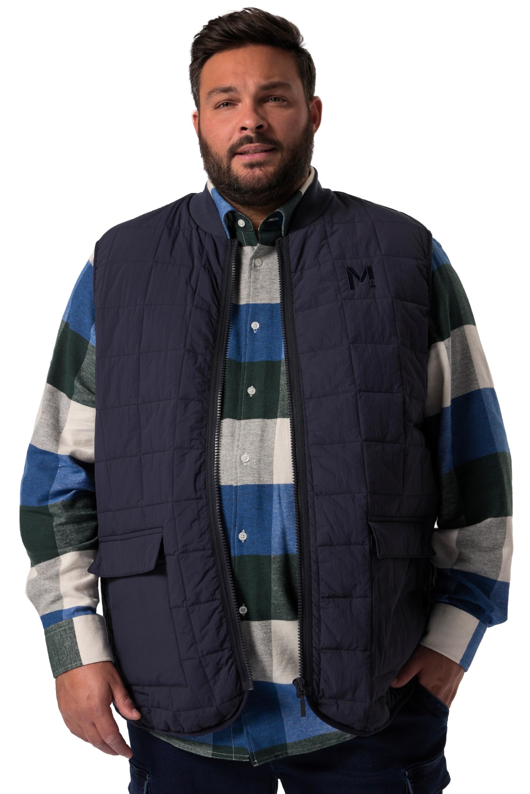 Men Plus Herren große Größen Übergrößen Menswear L-8XL Steppweste, Collegekragen 834464