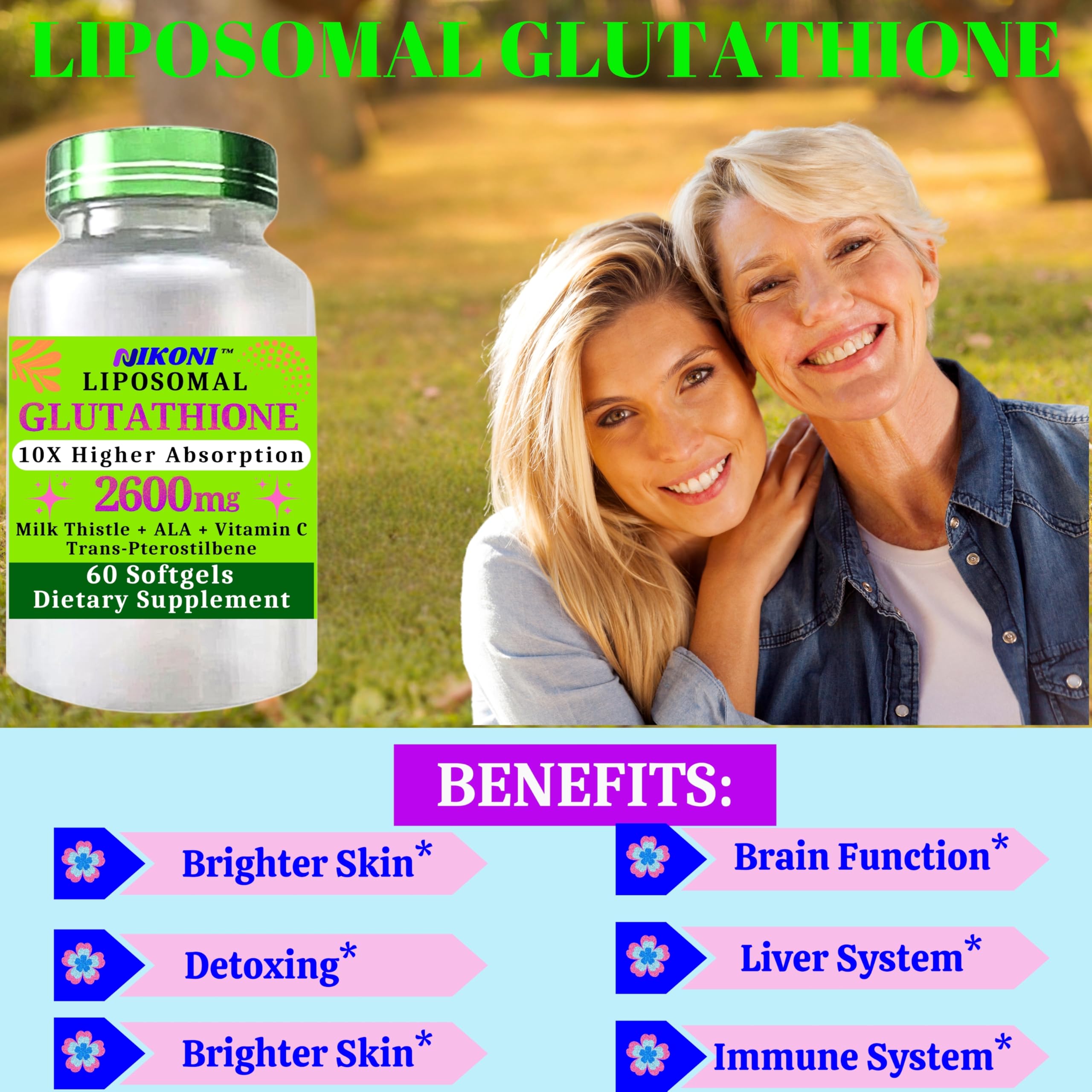 liposomal glutathione benefits absorption Amazon.com: Nikoni Liposomal Glutathione 2600 mg Supplement High Absorption  Formula, Supports Detox and Immune- 120 Softgels : Health & Household