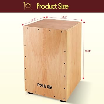 Pyle String Cajon - Ahşap Perküsyon Kutusu, İç Gitar Telli, Tam Boy