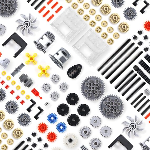 117 Pieces Gears Parts Motor Gear Zipper Connector Pins Worm Compatible with Lego Technic