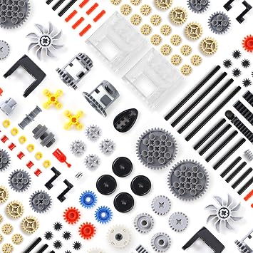 117 Pieces Gears Parts Motor Gear Zipper Connector Pins Worm Compatible with Lego Technic