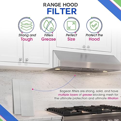 Miniatura 2 de Filtro de campana extractora de repuesto para 99010370 de 5.87 x 16.93 pulgadas, filtro de campana de gama Broan flexible, filtro de grasa de