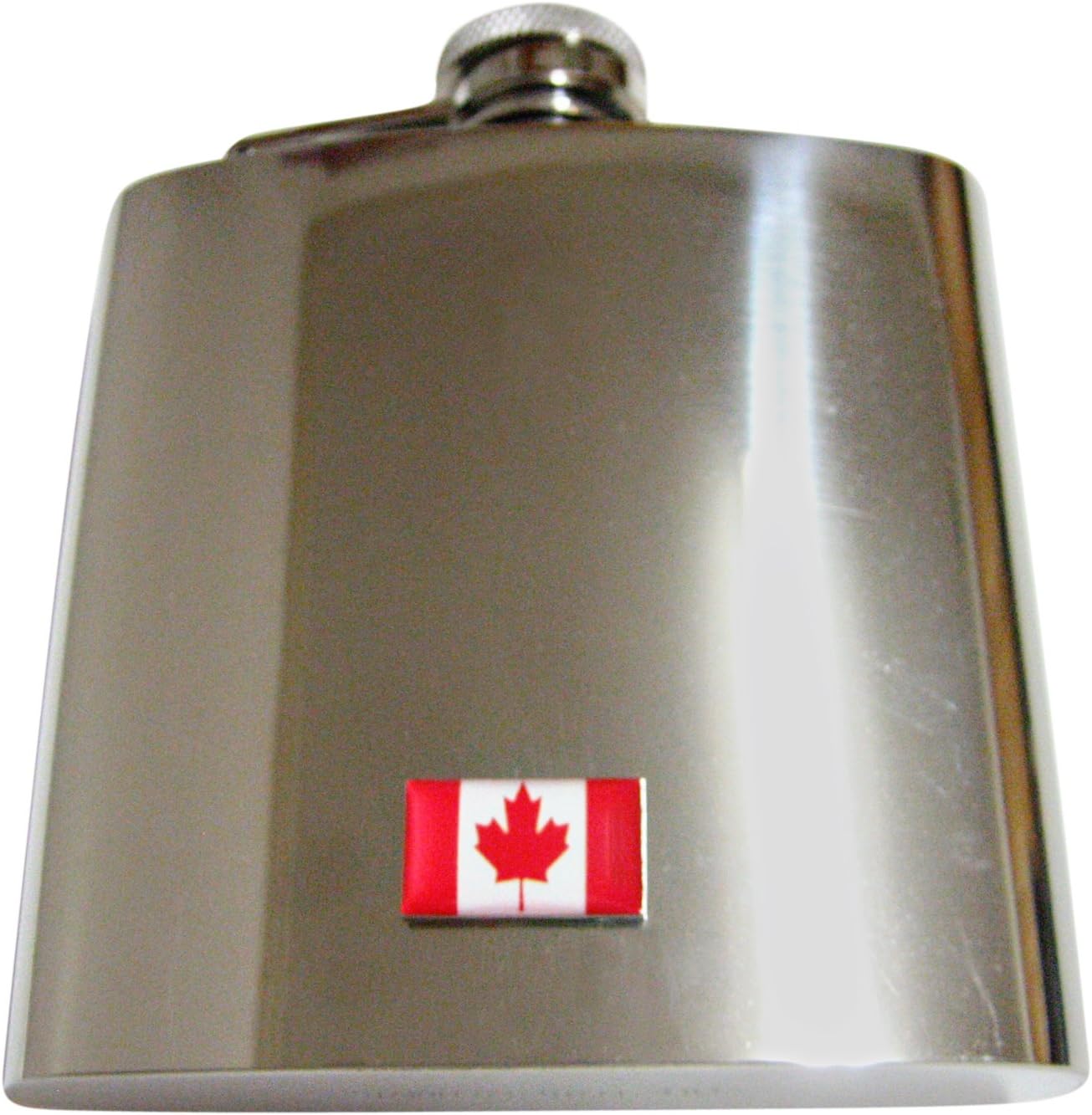 Kiola Designs Canada Flag Pendant 6 Oz. Stainless Steel Flask