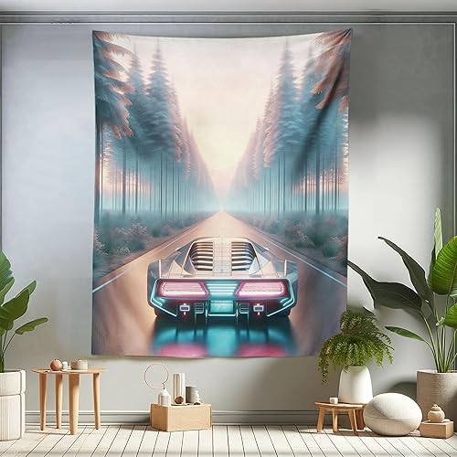 Miniatura 147 de Ambesonne Tapiz hawaiano, Costa Na Pali en la isla de Kauai en Hawái, día soleado, horizonte de montaña, colgante de pared para dormitorio, sala