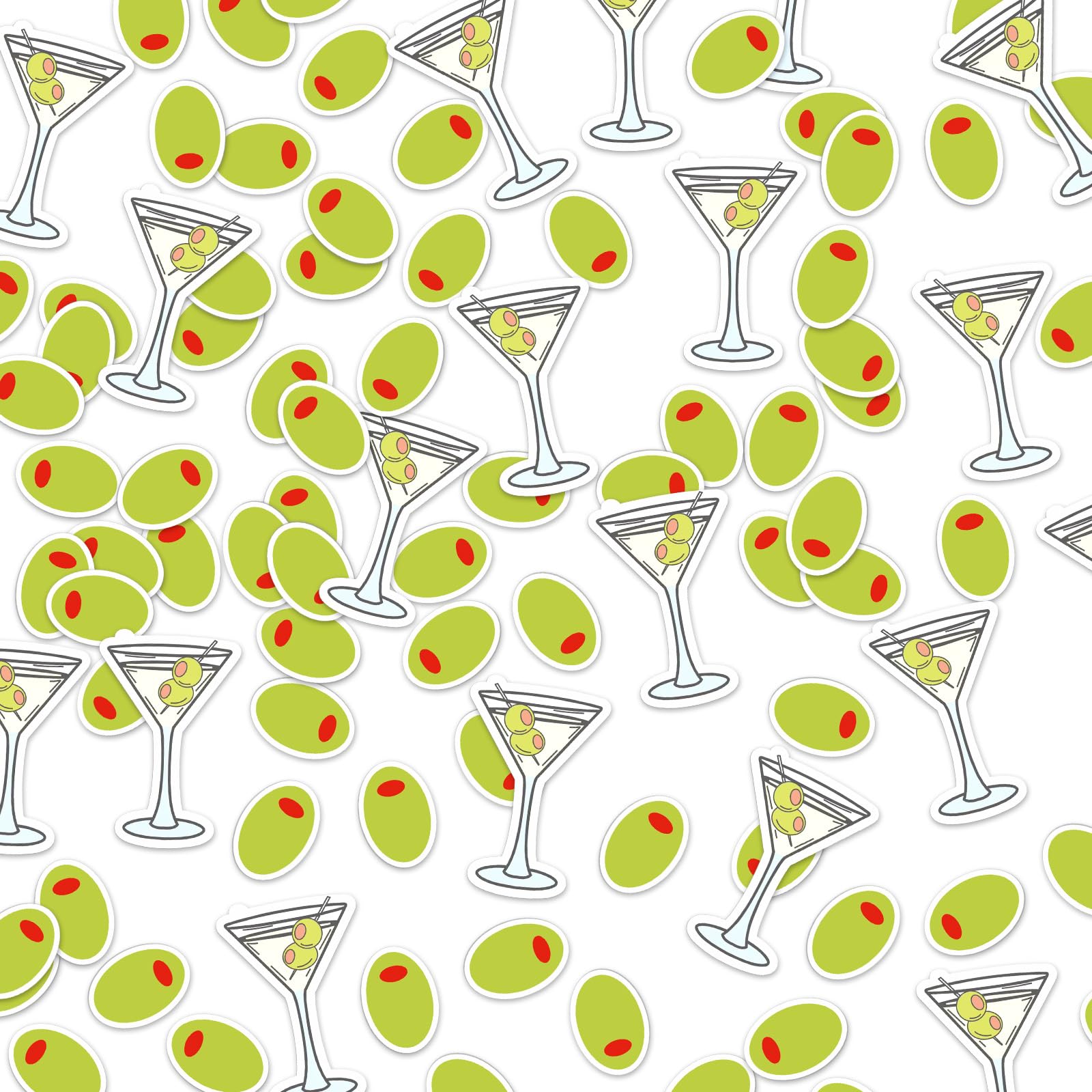 Watersay 400 Pcs Martini Confetti Classic, Olive Party Table Scatter