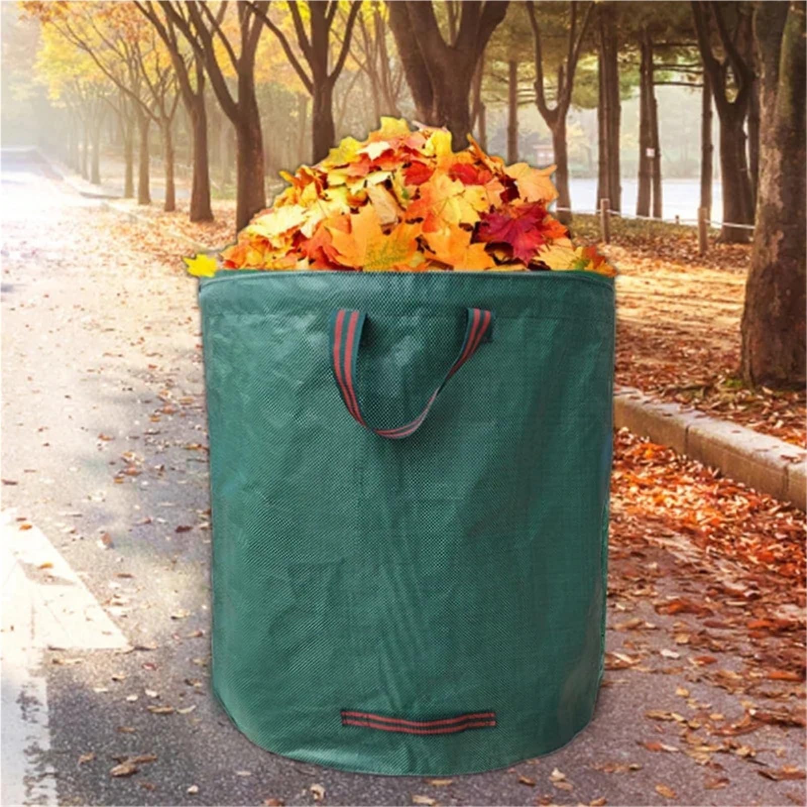 2 pezzi 60-500L Sacco for foglie pieghevole di grande capacità for rifiuti da giardino riutilizzabile for Raccolta Pattumiera for riporre in Per Foglie Erba(500L-80x100cm)