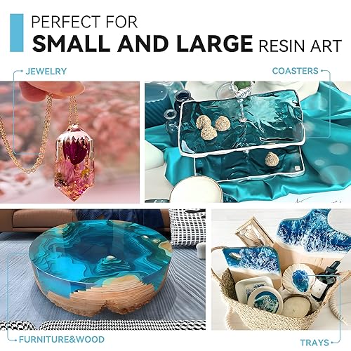 Miniatura 6 de ISTOYO Resina epoxi, kit de resina epoxi transparente de 1 galón sin burbujas, resina epoxi de curado rápido para encimeras de mesa, revestimiento,