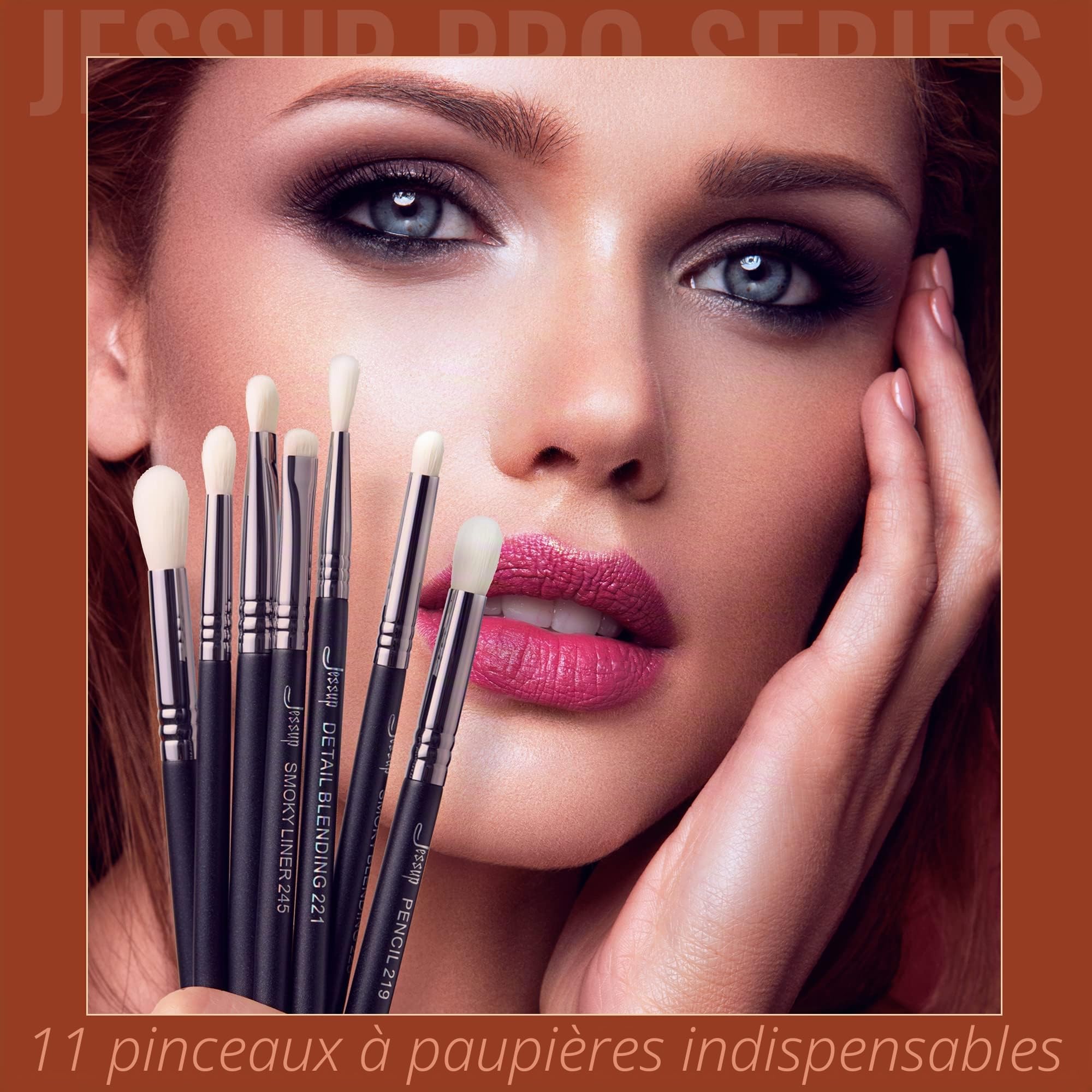 Jessup Set Pinceaux Maquillages Fard à Paupières 11 pièces Kit Pinceaux Maquillage Yeux Professionnels Pinceaux Fard à Paupières,Pinceau Estompeur Pinceau Anti Cernes Yeux,Nior T340