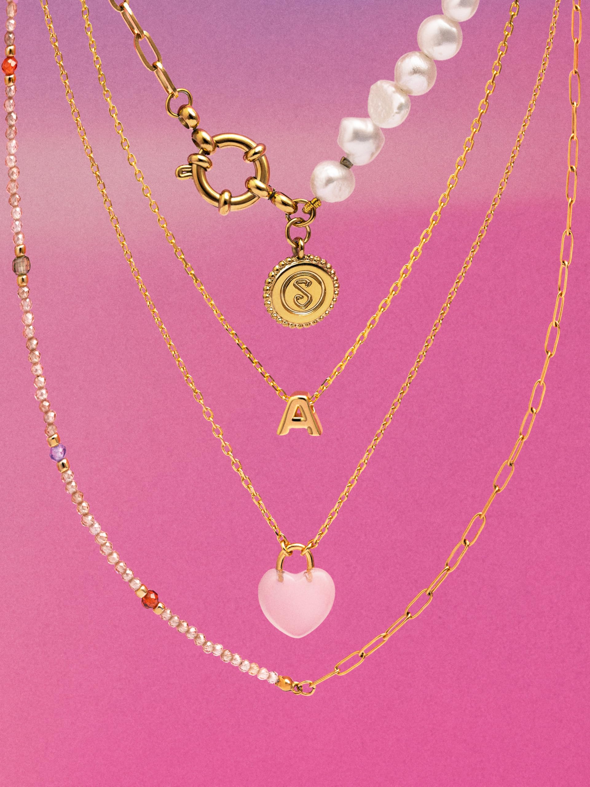 SINGULARU - Collar Personalizado Single Letter. Colgante en Plata de Ley 925 con Acabado Baño de Oro de 18 Kt. Cadena de Talla Unica. Joyas para Mujer. Letra A-Z