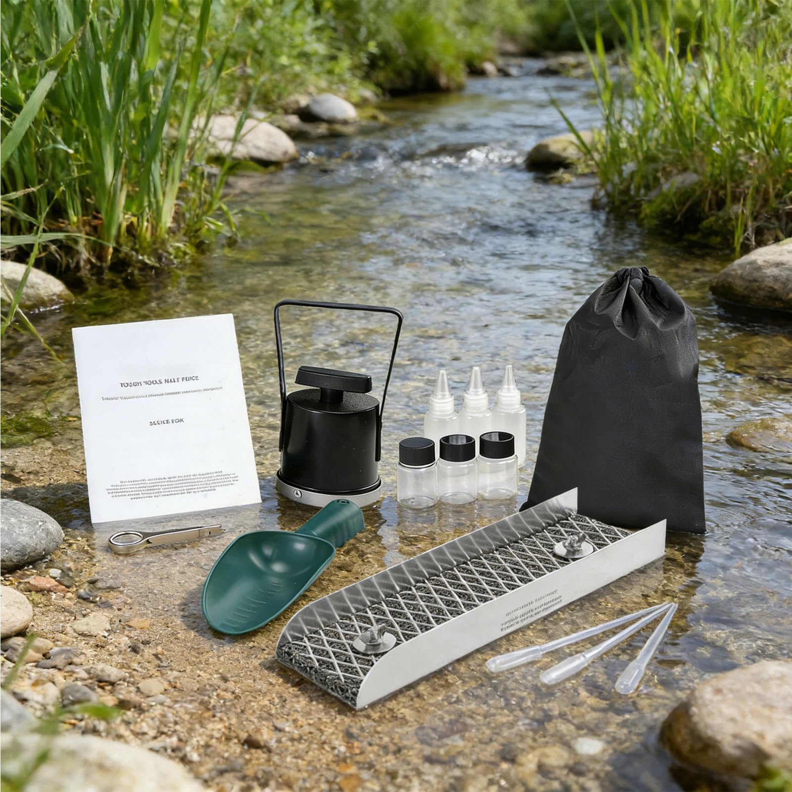 Gold Panning Kit – con Sluice Box Strumenti Portatili | Kit compatto Gold Rush Prospecting | per Outdoor River Stream Lago Mountain Exploration Minatori Cercatori