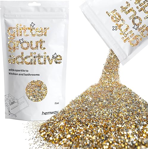 Hemway Glitter Grout Tile Additive - Aditivo de lechada con purpurina para azulejos, 100 g 3.53 onzas, para azulejos de baño o cocina con exposición