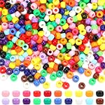 UPINS 1200Pcs Perles de poney bleu d'hiver Perles en plastique pour les cheveux en vrac pour bracelets Bijoux faisant Noël Fête Décoration Collier Boucles d'oreilles Bleu et Blanc Perles DIY Artisanat Hanukkah