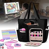 Vista 7 de Fasrom Diamond Painting Carrying Case for A3 Light Pad, Storage Bag with Padded Sleeve for LED Light Box and Diamond Art Supplies, Black