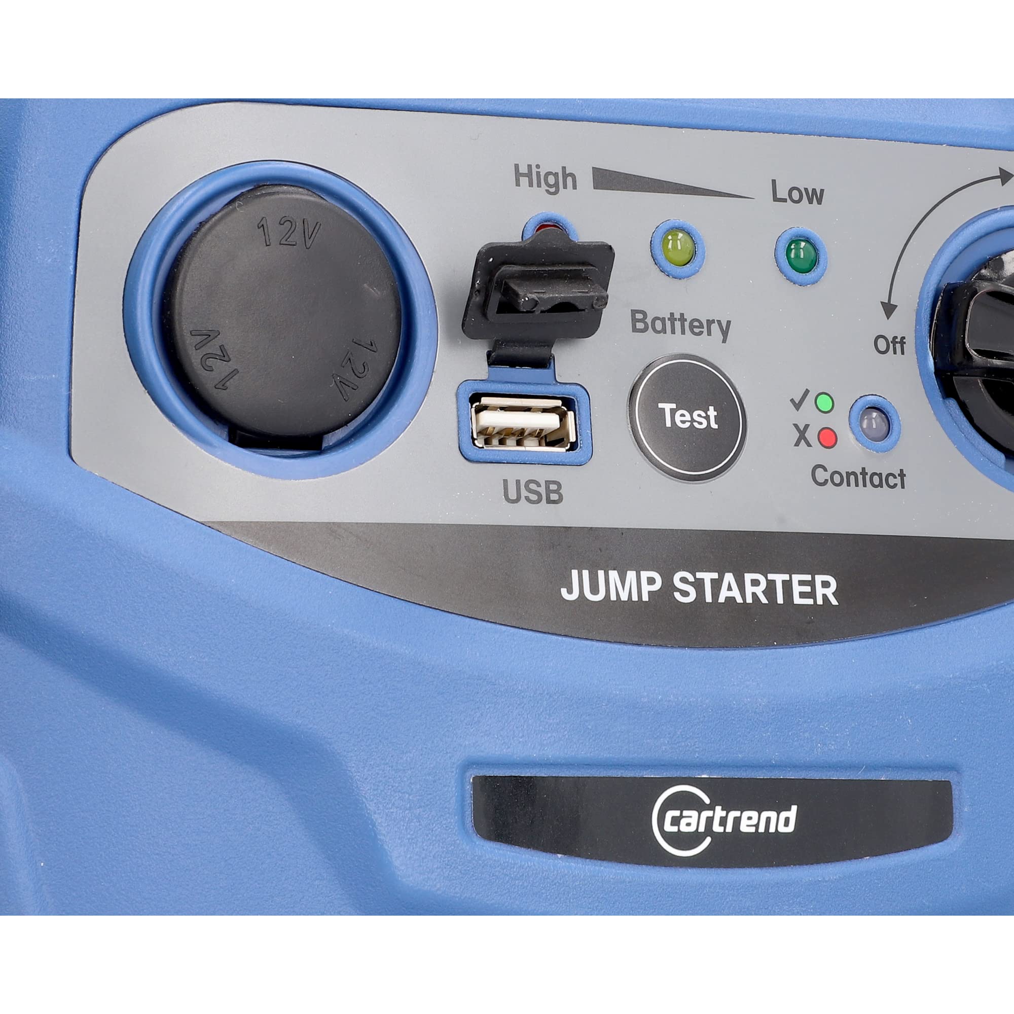 cartrend Station d'alimentation Portable avec compresseur intégré jusqu'à 7 Bar, USB et Connexion Voiture 12 V, 600 A