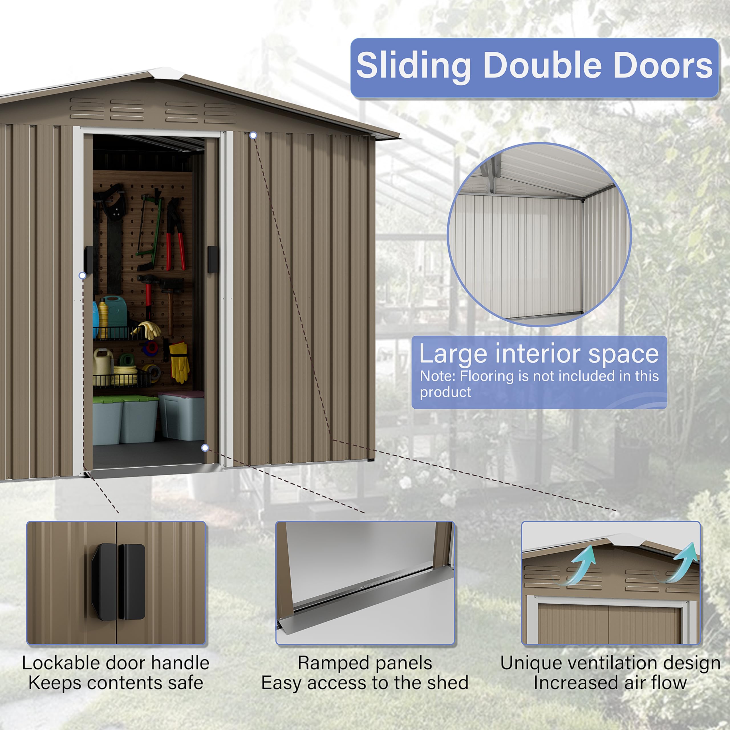 Amazon.com: Kurapika 8 x 6FT Outdoor Storage Shed Waterproof