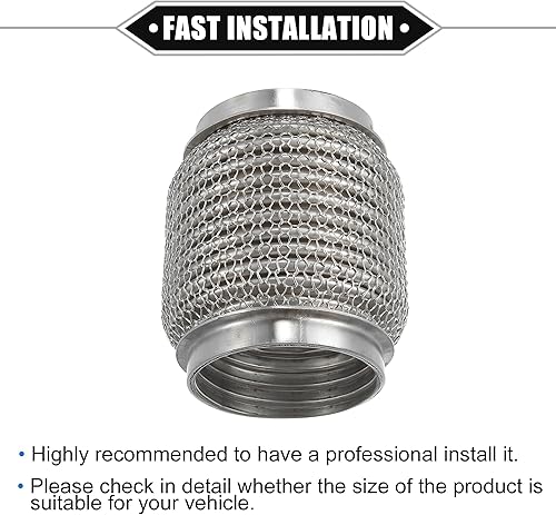 Miniatura 7 de Tubo flexible de escape de automóvil, 2.48 x 4.02 pulgadas, tubo flexible de escape de 2.48 x 4.02 pulgadas, fuelle universal para automóvil, acero
