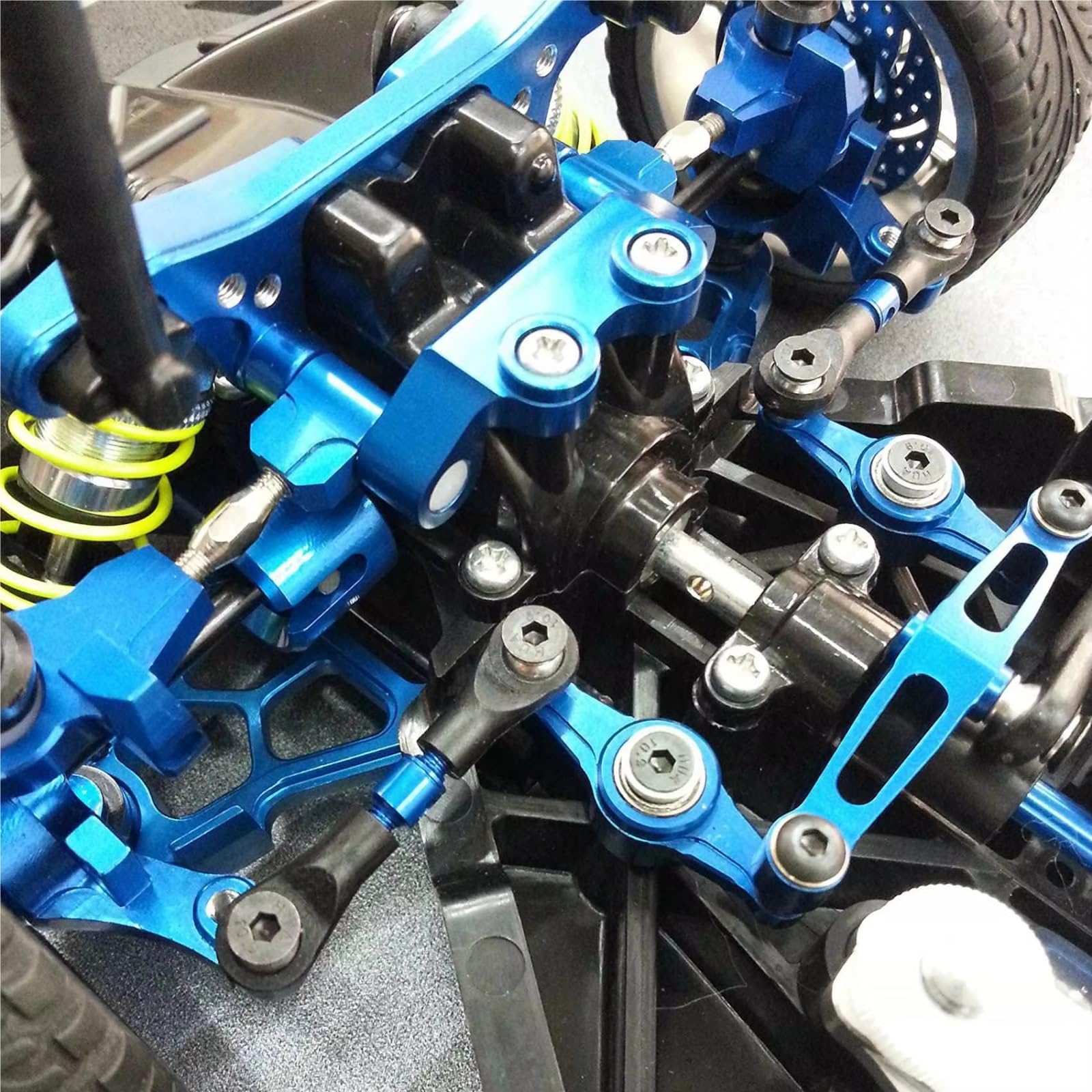 Compatible con Tamiya para TT-02B 1/10 RC Car Upgrade Parts Accesorios De Repuesto Juego Dirección Manivela Cojinete Bolas Aleación Aluminio Accesorios RC