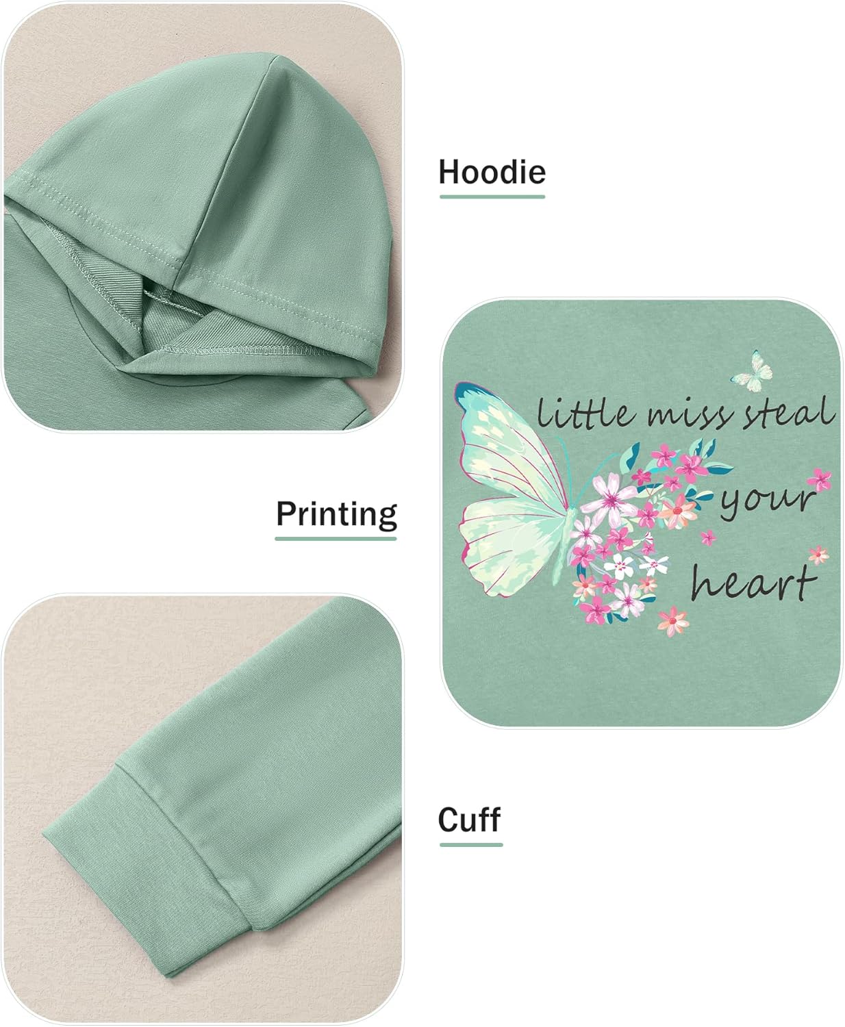 Coco&RARA Toddler Girls Clothes Baby Hoodie Sweatshirt Flower Sweatpants Outfits 2pcs Fall Winter Tracksuit Set 18M-6T - Image 2