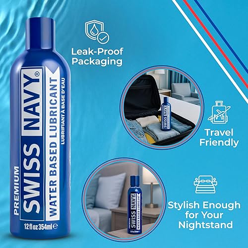 Miniatura 4 de Swiss Navy Lubricante a base de agua de alta calidad, 12 onzas, gel lubricante para hombres, mujeres y parejas, seguro para juguetes, fórmula que