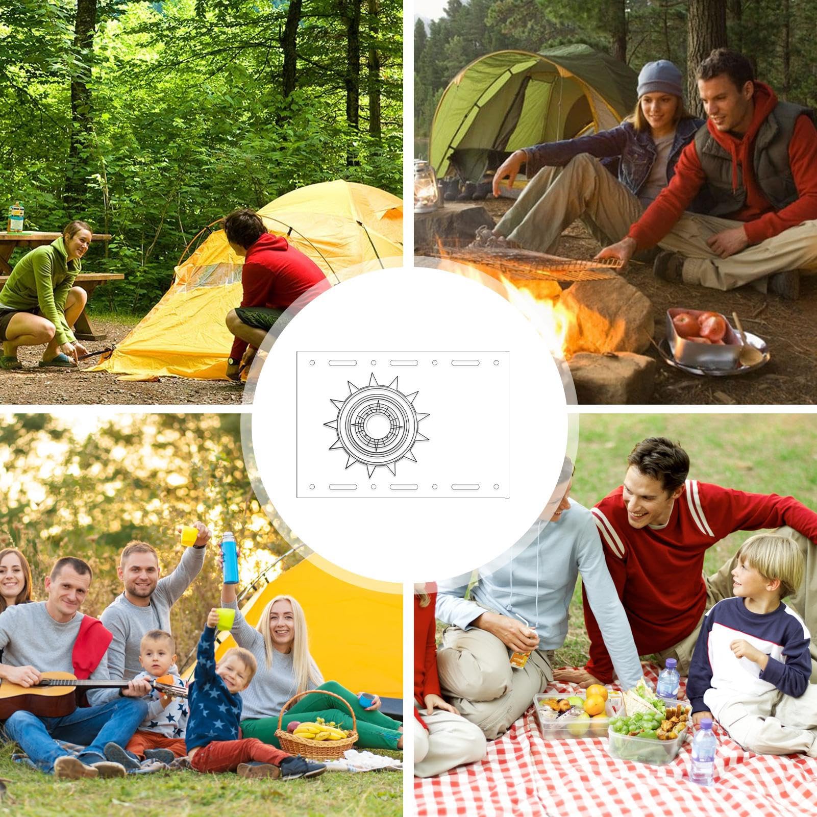 Tablica stołowa Camping, płyta górna Płyta kempingowa Table | Przezroczysty talerz na stół kempingowy do piknikowego kempingowego