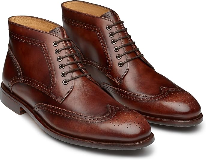 JEAN PIERRE Botines De Hombre de Piel Bostoniano de Agujetas Goodyear Welt  : Amazon.com.mx: Ropa, Zapatos y Accesorios