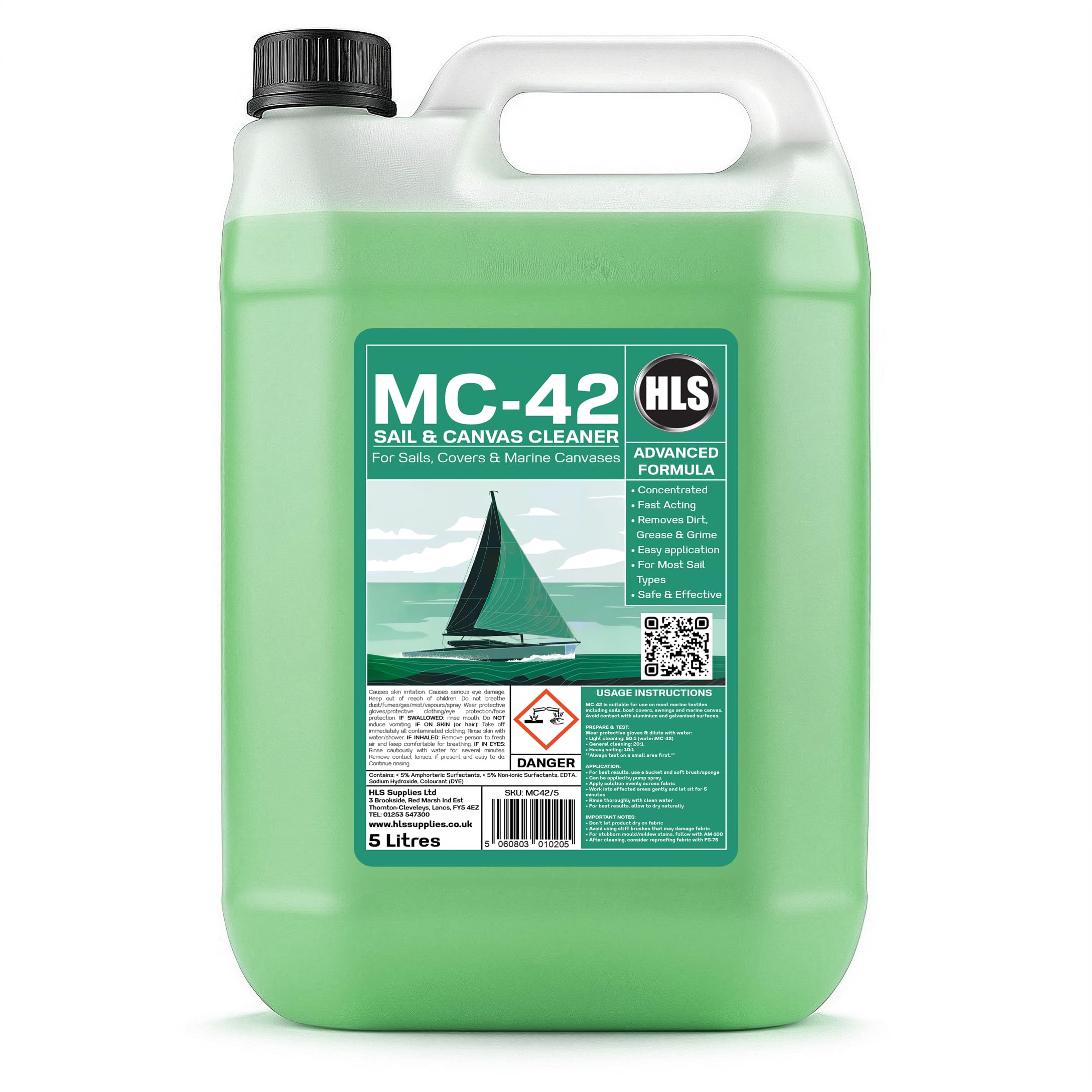 HLS Supplies MC-42 Sail & Canvas Cleaner (5 Litres)