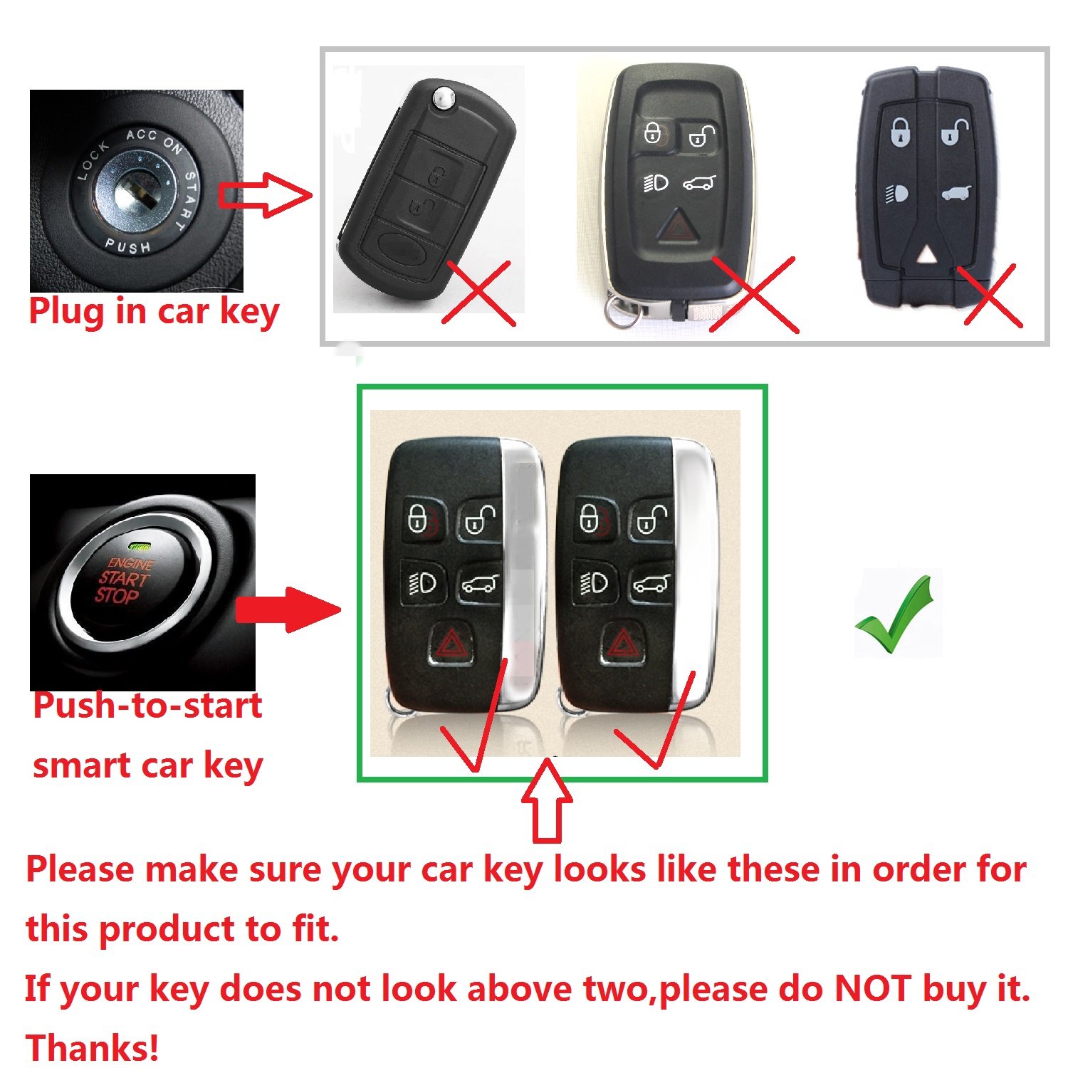 M.JVisun Soft Carbon Fiber Finish Car Key Fob Cover For Land Rover Discovery 4/Sport Freelander 2 For Range Rover Evoque/Sport/Velar Electroplated TPU Case With Metal Keychain - Blue — view 2
