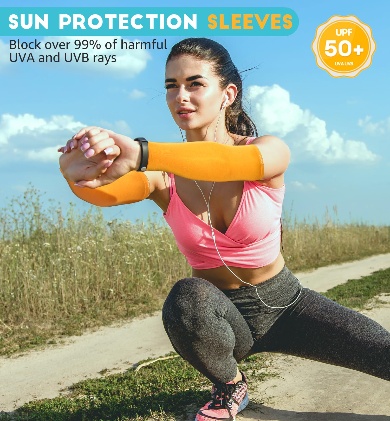 HiRui Manicotti a compressione per braccia, per uomini, donne, giovani e bambini, protezione UV 20-30 mmHG, supporto ideale per corsa, ciclismo, basket, golf, copertura per tatuaggi, traspirante,
