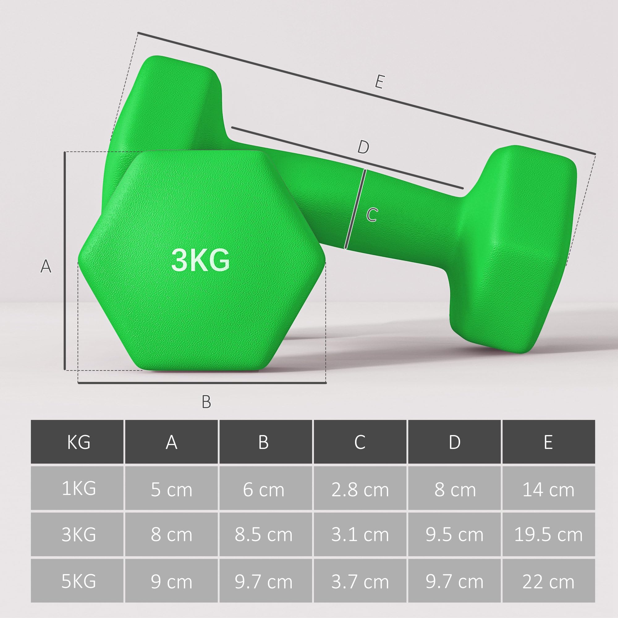 SPORTNOW Hanteln Set 6 Kurzhanteln mit Klappbarem Hantelständer, Hexagon-Hanteln, Kugelhantel für Fitness, Gymnastik, Zuhause