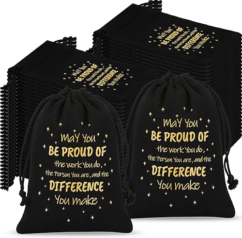 Fumete 50 bolsas con cordón para regalo de agradecimiento a los empleados, bolsas para empleados, compañeros de trabajo, bolsas de regalo de