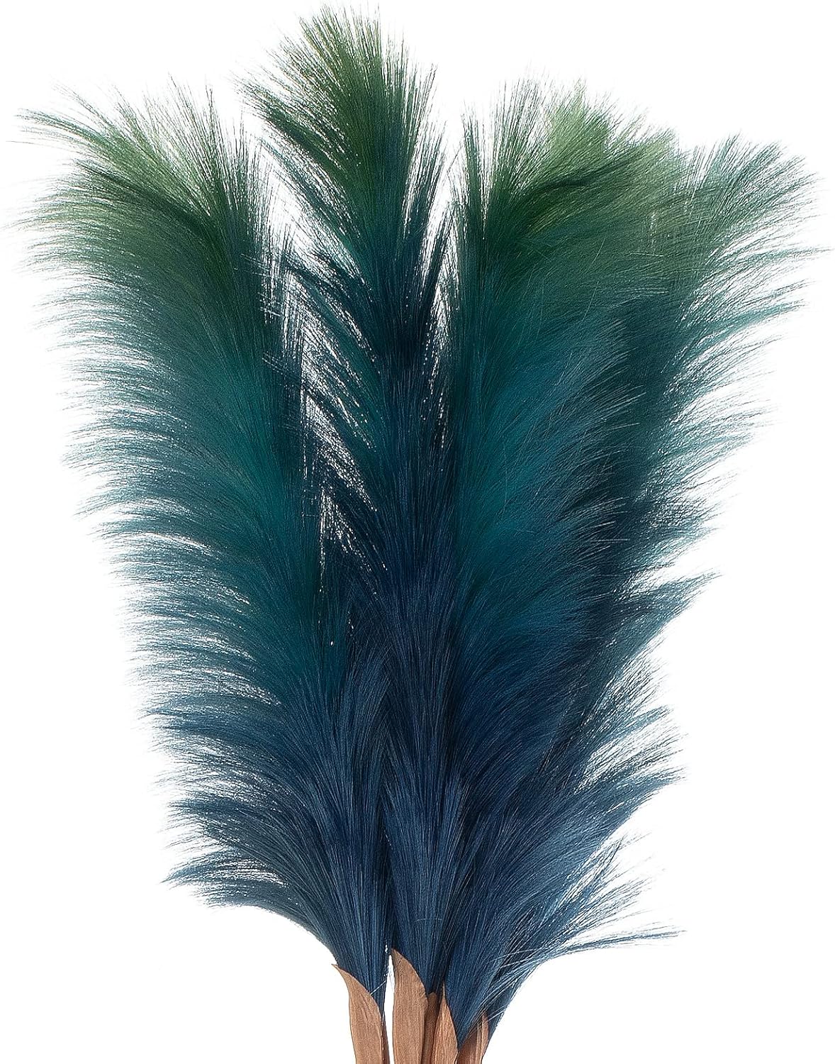 7Pcs/31.49'' Fluffy Faux Pampas Grass Home Bedroom Living Room Table Vase Decoration Large Dried Flower Bouquet Wedding Decor Soft Natural Artificial / Fake Bulrush Reed Grass No Shedding(Blue)