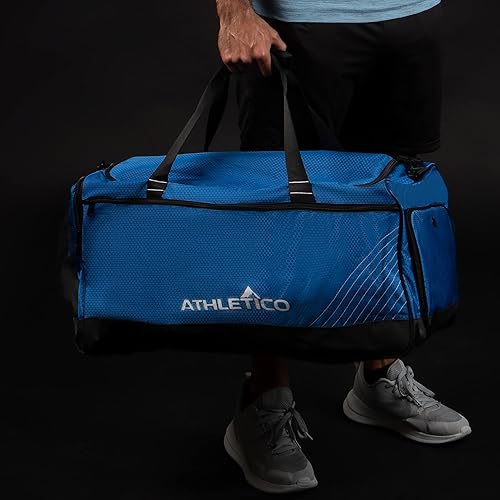 Miniatura 8 de Athletico Sideline - Bolsa de fútbol para baloncesto, voleibol y fútbol, incluye compartimento separado para tacos para hombres y mujeres (azul)