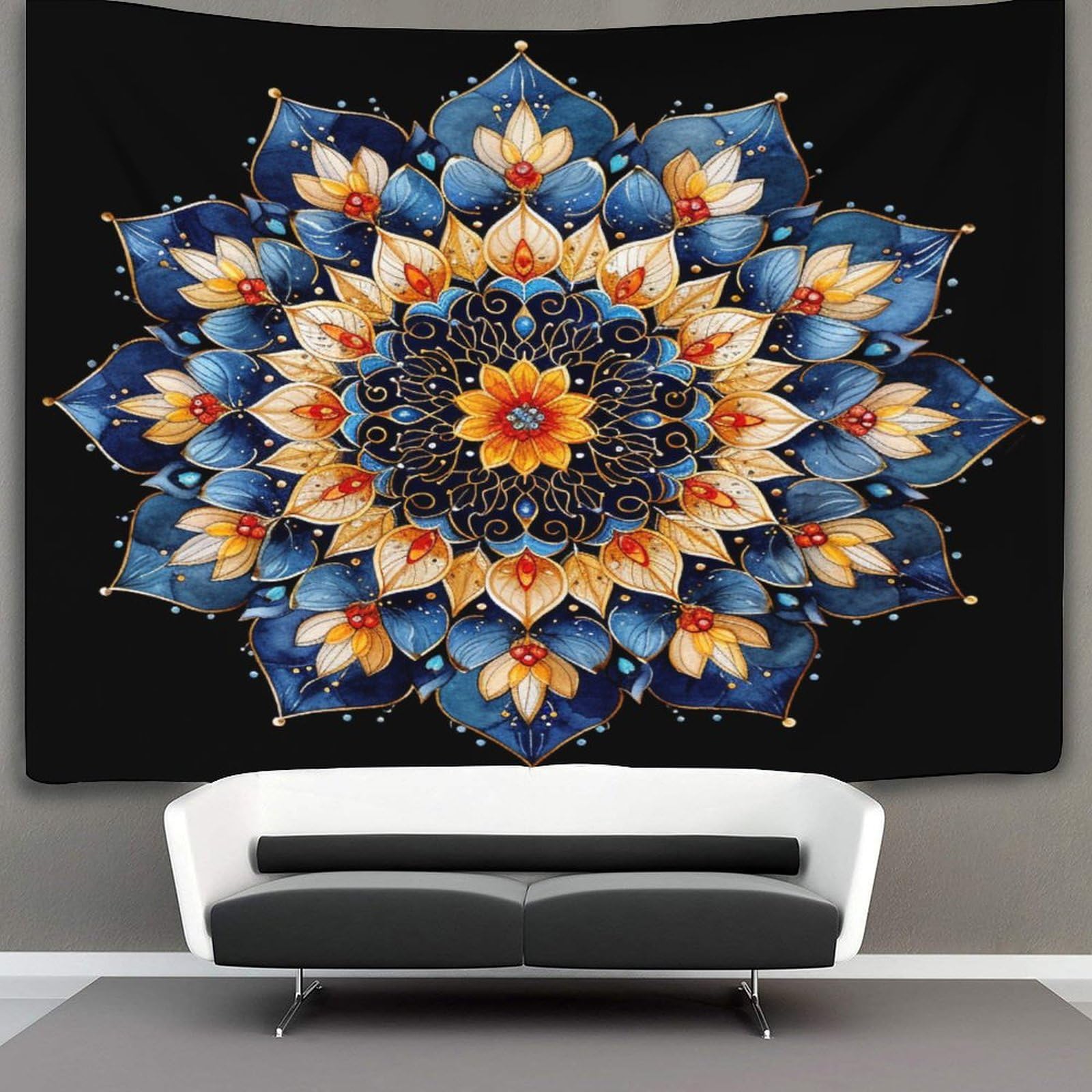 kaiyun Mandala Tapestry Wall Hanging,Datura Flowers for Bedroom Decor Birthday Party Celebration Or Garden Backdrop 150cmx200cm