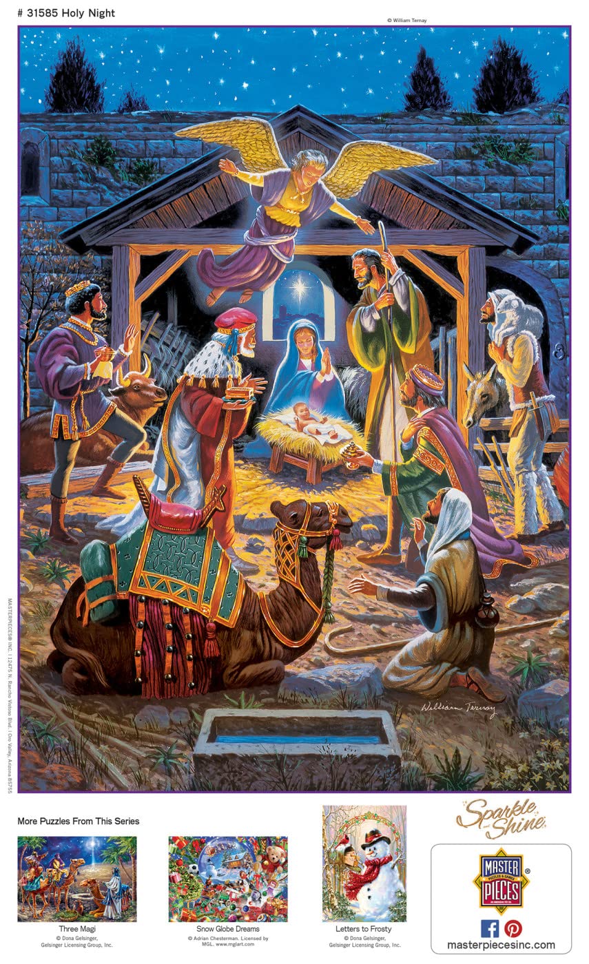 Amazon.com: Masterpieces 500 Piece Glitter Christmas Jigsaw Puzzle