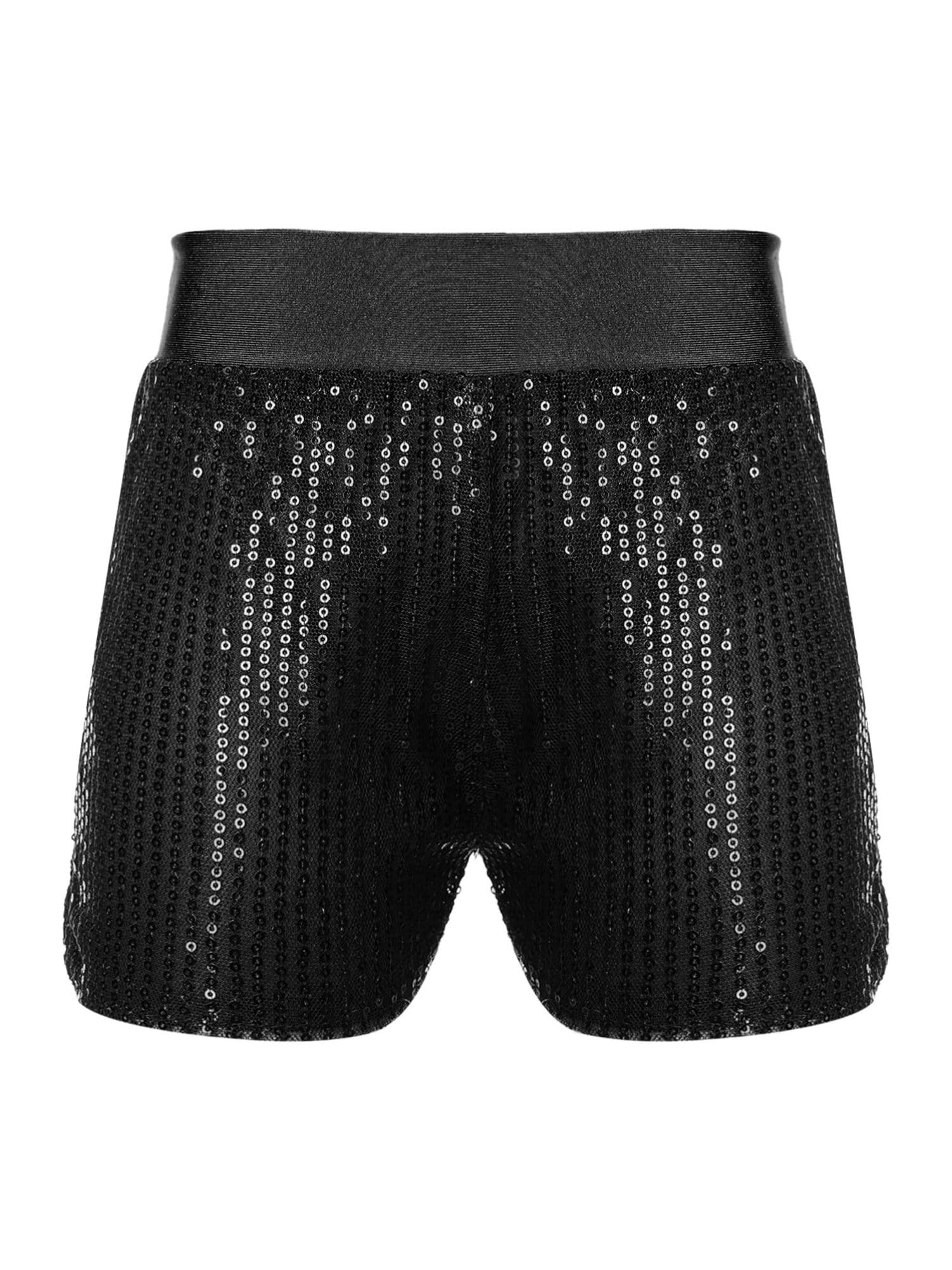 Alvivi Pantalones Cortos de Danza para Niñas con Lentejuelas Brillantes Pantalones de Baile Moderno Jazz con Cintura Elástica Shorts Rendimiento 3-12 Años
