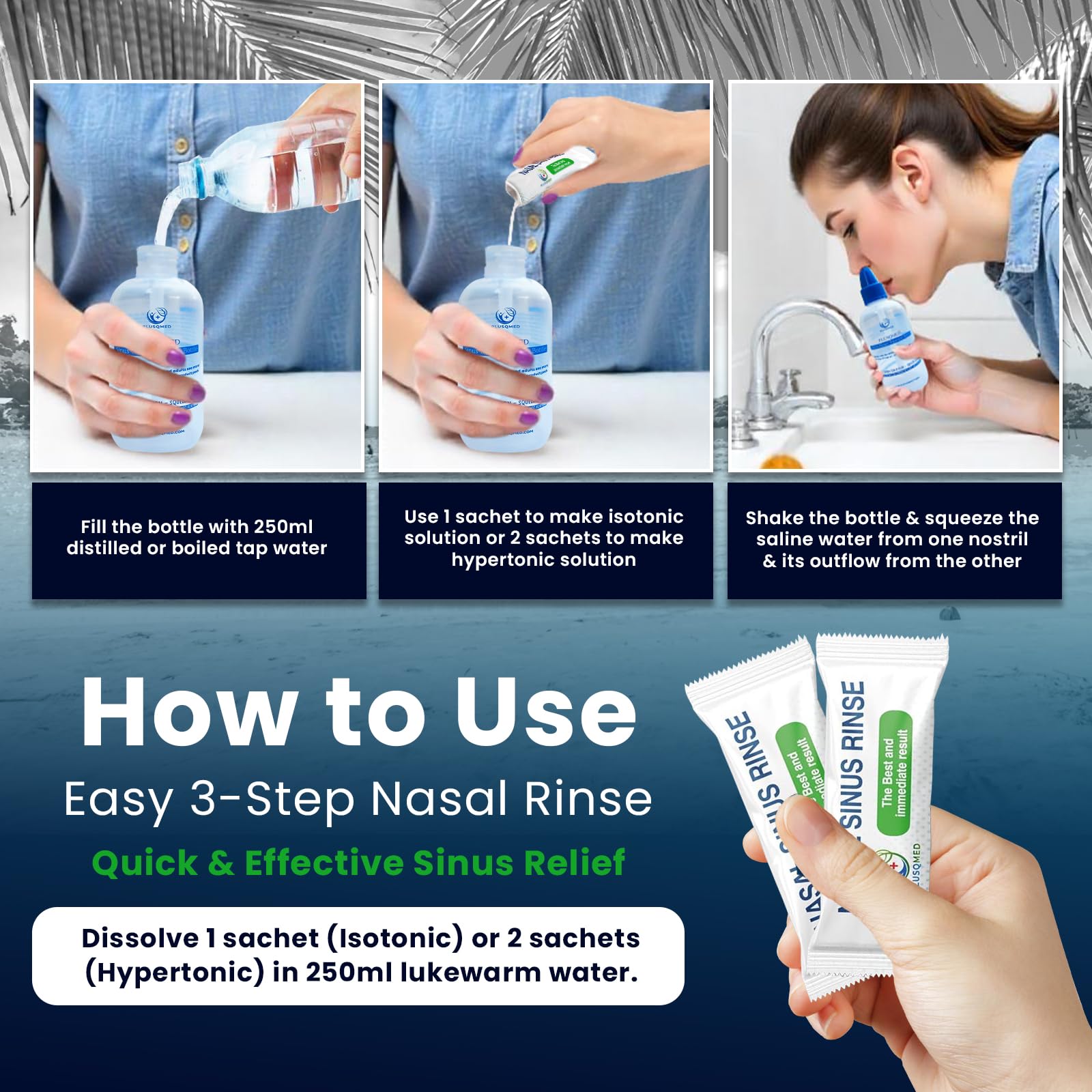 1 x Neti Lota 300 ml Irrigatore Adulti, bambini da 5 anni, + 20 bustine di sale, doccia nasale Lavaggi per adulti per la pulizia del naso, Irrigazione nasale (Squezze 250 ml + 50 sachet)