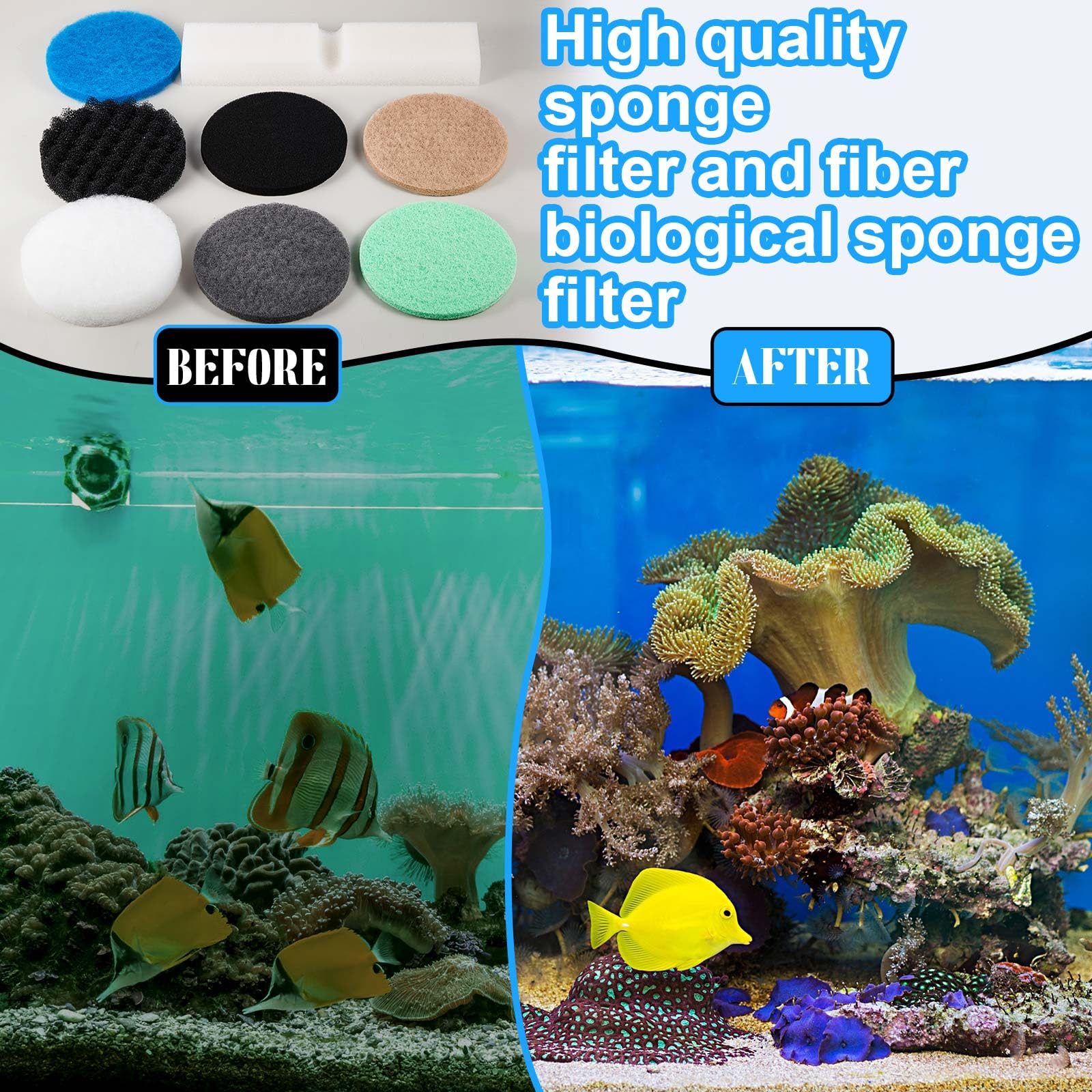 Threlaco Kit de filtro de repuesto de 28 piezas compatible con Fx2/FX4/FX5/FX6, incluyendo almohadilla de carbono, almohadillas Bio-Sponge+, almohadilla de pulido de agua, esponja de limpieza rápida