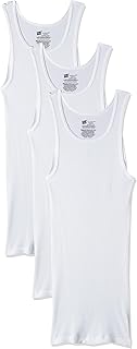 Men's Cotton Tank Undershirts Pack, Moisture-Wicking Ribbed Tanks, lightweight Cotton Tank Undershirts, 3-Pack