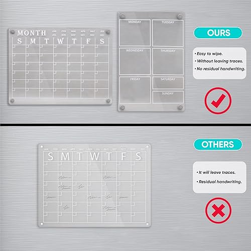 Miniatura 5 de Calendario acrílico para nevera - Calendario magnético para refrigerador - Calendario transparente para refrigerador - Calendario magnético acrílico