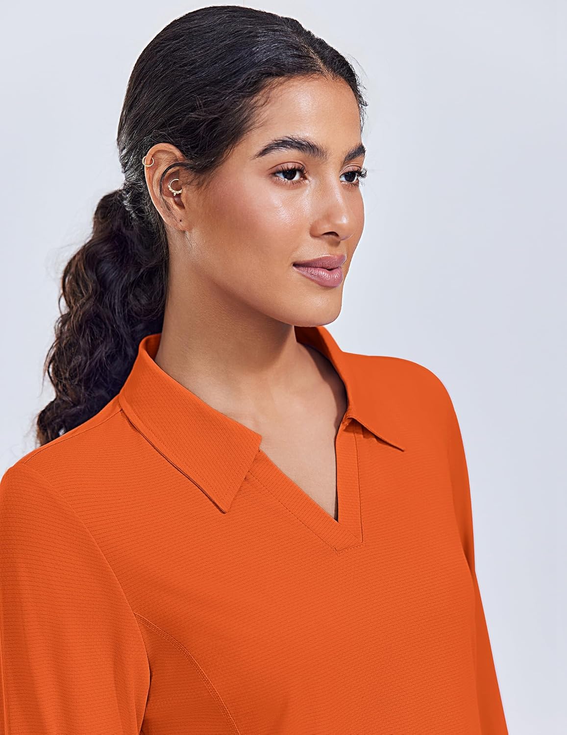 PINSPARK Long Sleeve Shirts for Women UPF 50+ Sun Shirt Workout Tops Quick Dry V Neck Athletic Running Hiking Golf Polo S-3XL - Image 5