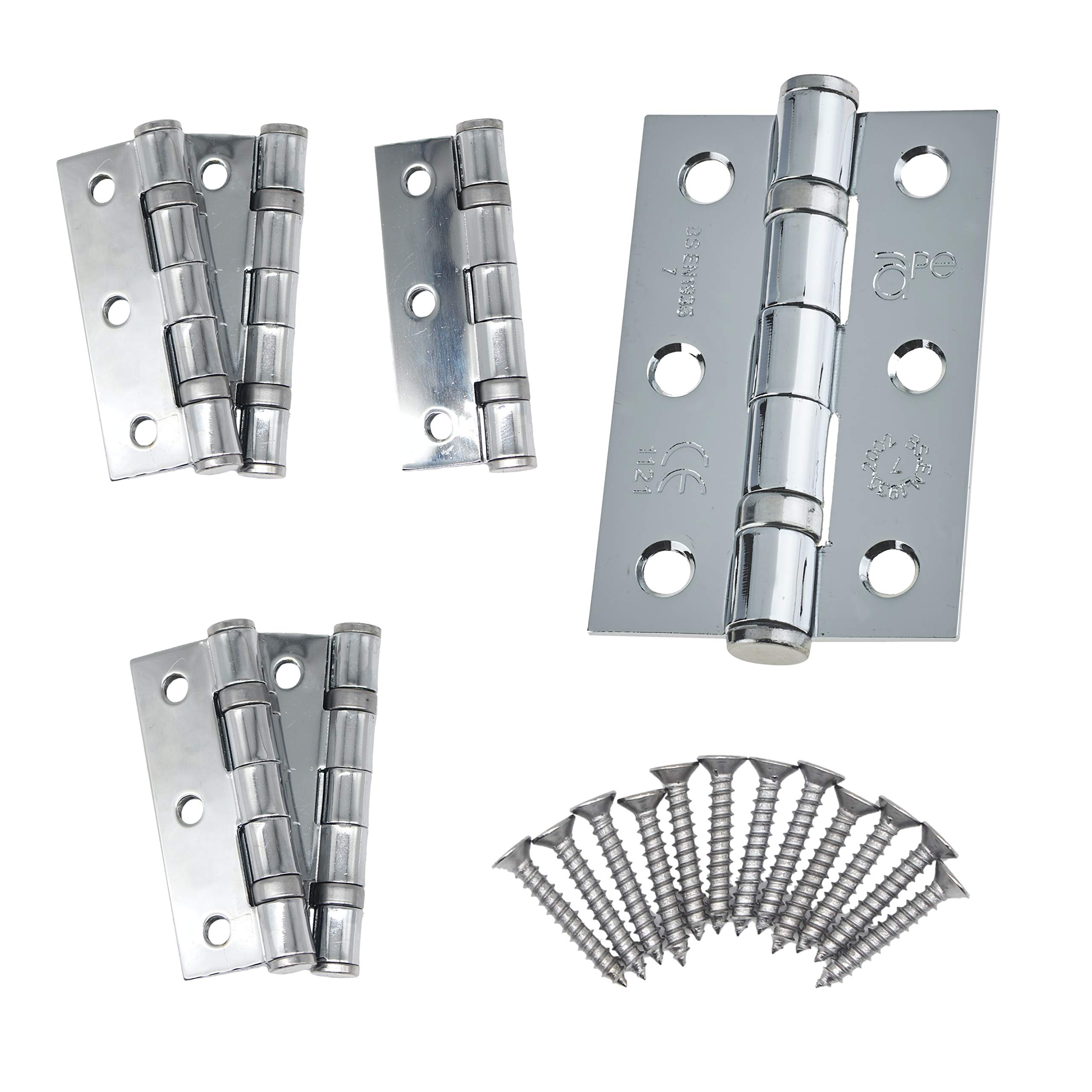 Eai Door Hinge 3" / 76Mm Polished Chrome Ball Bearing Washer Ce Grade 7 For Fire Door 3 Pair