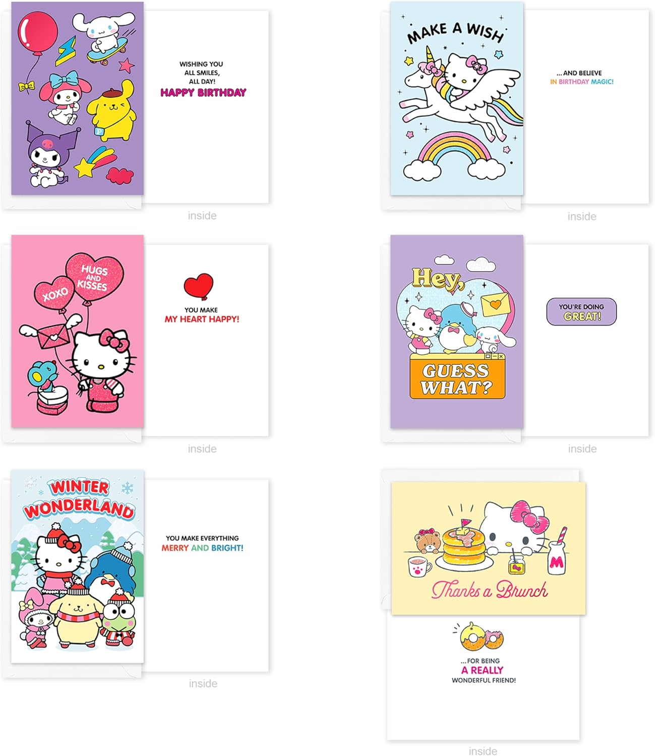 American Greetings 30-Count Hello Kitty and Friends All Occasions Deluxe Card Bundle with Refillable Keepsake Storage Box, Envelopes, and Seals